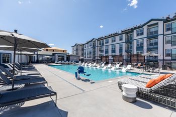 Sundeck with cabanas and lounge seating